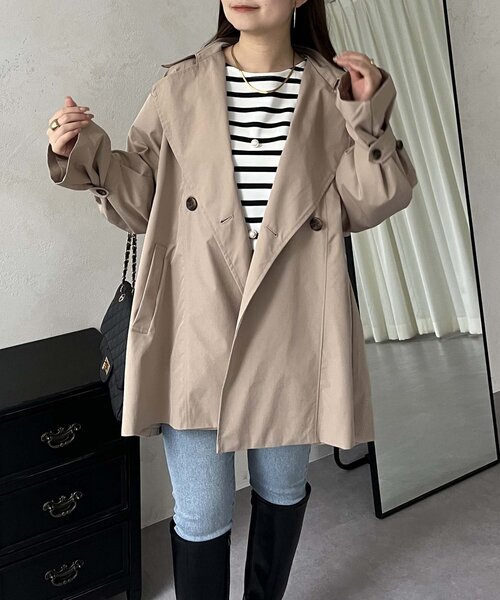 prose verse(プロズヴェール)の「ミドル丈Aライントレンチコート(トレンチコート・レディース・ベージュ・LARGE/MEDIUM/SMALL)」の5枚目の写真