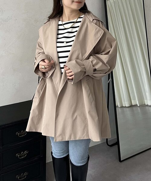 prose verse(プロズヴェール)の「ミドル丈Aライントレンチコート(トレンチコート・レディース・ベージュ・LARGE/MEDIUM/SMALL)」の8枚目の写真