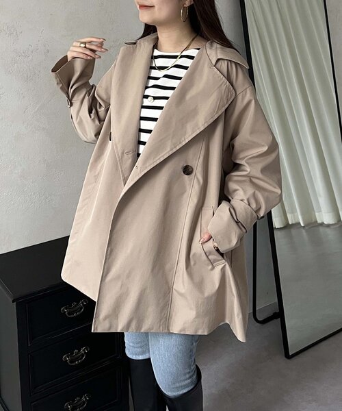 prose verse(プロズヴェール)の「ミドル丈Aライントレンチコート(トレンチコート・レディース・ベージュ・LARGE/MEDIUM/SMALL)」の17枚目の写真