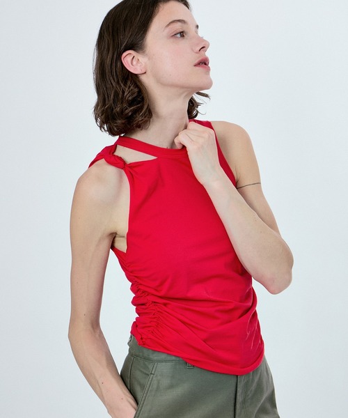 M TO R(ムウトアール)の「NO-SLEEVE KNOT DEZIGN TOPS(タンクトップ・レディース・ブラック/レッド/ライトグレー・40/38)」の14枚目の写真