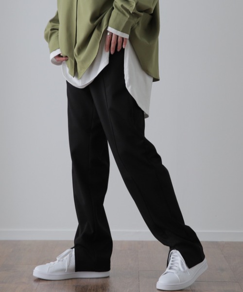 HUG.U（ハグユー）の「スリットパンツ（スウェットパンツ・レディース・ダークグリーン/オレンジ/ミント/チャコール/ライトグレー/ライム/ブラック/ブルーグリーン/スモークピンク/ライトベージュ・FREE）」の2枚目の写真