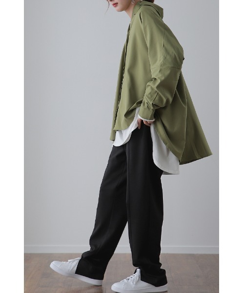 HUG.U（ハグユー）の「スリットパンツ（スウェットパンツ・レディース・ダークグリーン/オレンジ/ミント/チャコール/ライトグレー/ライム/ブラック/ブルーグリーン/スモークピンク/ライトベージュ・FREE）」の21枚目の写真