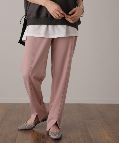 HUG.U（ハグユー）の「スリットパンツ（スウェットパンツ・レディース・ダークグリーン/オレンジ/ミント/チャコール/ライトグレー/ライム/ブラック/ブルーグリーン/スモークピンク/ライトベージュ・FREE）」の20枚目の写真