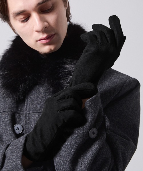 【新品未使用】 ラルフローレン ラムレザー 羊革/シルクウール手袋 21cm 黒 CLEL】Lamb Leather Gloves/ラムレザーグローブ（手袋）｜CLEL
