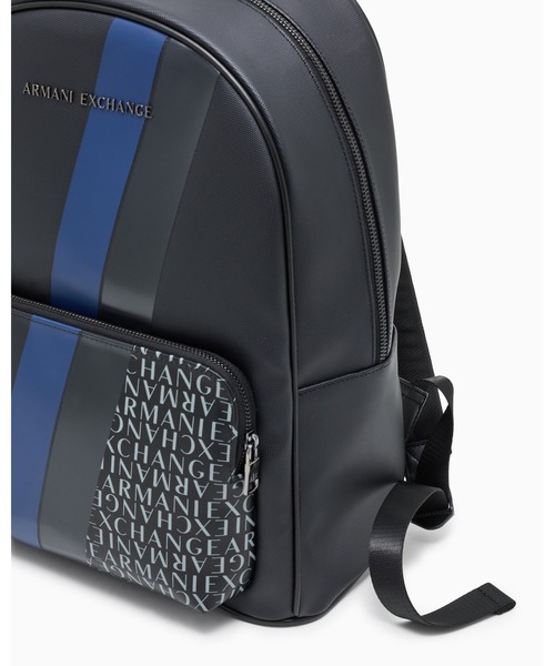 ARMANI EXCHANGE（アルマーニエクスチェンジ）の「【A|X アルマーニ エクスチェンジ】モノグラム×ストライプ　バックパック（バックパック/リュック・メンズ・グリーン/ネイビー/ダークブルー/レッド・FREE）」の7枚目の写真