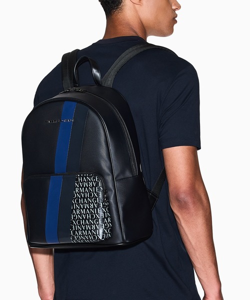 ARMANI EXCHANGE（アルマーニエクスチェンジ）の「【A|X アルマーニ エクスチェンジ】モノグラム×ストライプ　バックパック（バックパック/リュック・メンズ・グリーン/ネイビー/ダークブルー/レッド・FREE）」の13枚目の写真