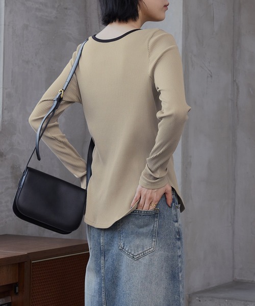 CHAN ME（チャンミ）の「ヘンリーネックプルオーバー（Tシャツ/カットソー・レディース・ホワイト/グレー/ベージュ/ブラック・MEDIUM/LARGE/X-LARGE）」の19枚目の写真