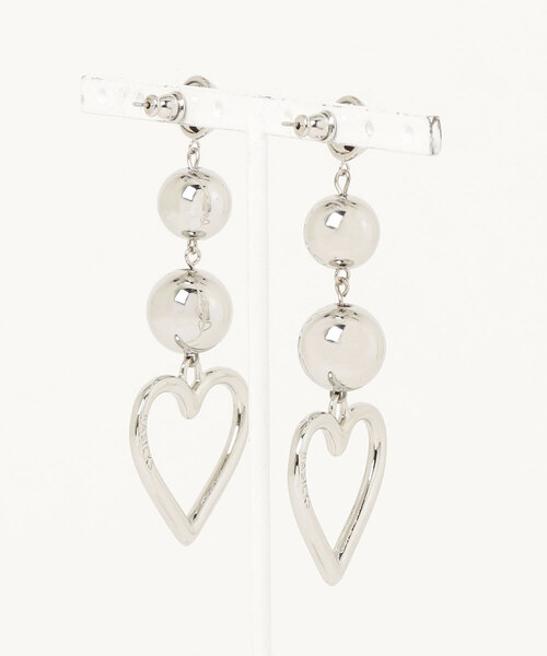 BASICKS（ベイシックス）の「HEART CHAIN（ピアス（両耳用）・レディース・シルバー・ONE SIZE）」の2枚目の写真