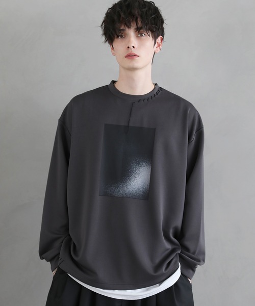 ASTRONOMY(アストロノミー)の「ポンチグラフィックステッチロンT 長袖(Tシャツ/カットソー・メンズ・ブラック/ホワイト/チャコール・S/M/L/XL)」の3枚目の写真
