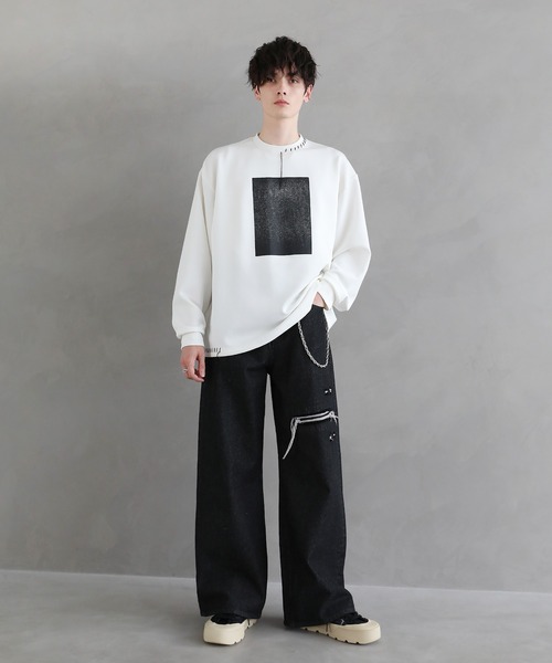 ASTRONOMY(アストロノミー)の「ポンチグラフィックステッチロンT 長袖(Tシャツ/カットソー・メンズ・ブラック/ホワイト/チャコール・S/M/L/XL)」の8枚目の写真