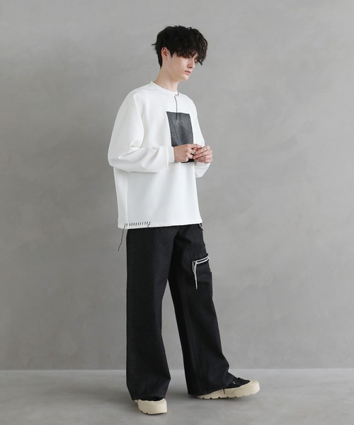ASTRONOMY(アストロノミー)の「ポンチグラフィックステッチロンT 長袖(Tシャツ/カットソー・メンズ・ブラック/ホワイト/チャコール・S/M/L/XL)」の10枚目の写真