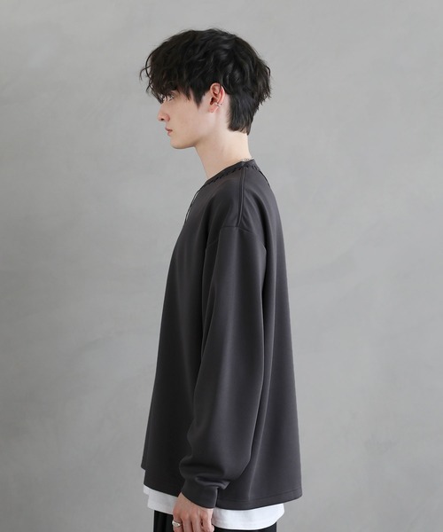 ★英国発*WEEKDAY*新作*ARGYLEグラフィック長袖Tシャツ/TD★ グラフィックプリント梨地ロングスリーブTシャツ（Tシャツ