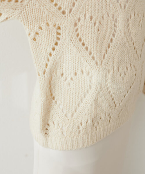 natural couture（ナチュラルクチュール）の「透かしハート柄ゆるニット（ニット/セーター・レディース・ライトグレー/ピンク/チャコールグレー/アイボリー・FREE）」の14枚目の写真