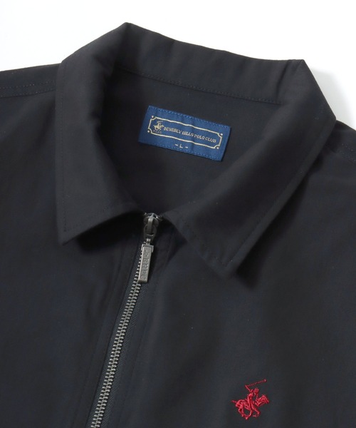 BEVERLY HILLS POLO CLUB（ビバリーヒルズポロクラブ）の「BEVERLY HILLS POLO CLUB/ビバリーヒルズポロクラブ Harrington Jacket/ツイル ロゴ ワンポイント刺繍 ハリントンジャケット/スイングトップ/ブルゾン/レディース メンズ（ブルゾン・メンズ・ベージュ/ネイビー/カーキ/ブラック・M/L/LL）」の9枚目の写真