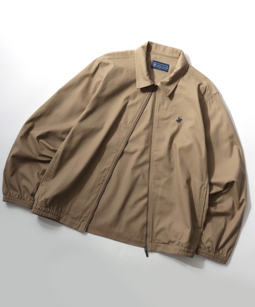 BEVERLY HILLS POLO CLUB（ビバリーヒルズポロクラブ）の「BEVERLY HILLS POLO CLUB/ビバリーヒルズポロクラブ Harrington Jacket/ツイル ロゴ ワンポイント刺繍 ハリントンジャケット/スイングトップ/ブルゾン/レディース メンズ（ブルゾン・メンズ・ベージュ/ネイビー/カーキ/ブラック・M/L/LL）」の7枚目の写真