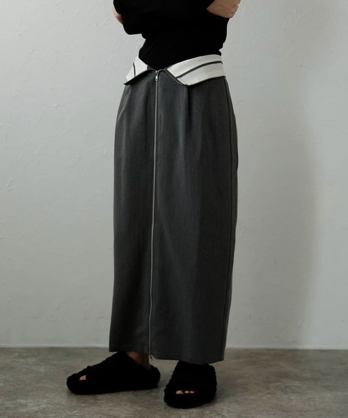 twill waist marked skirt / ツイルウエスト2wayスカート