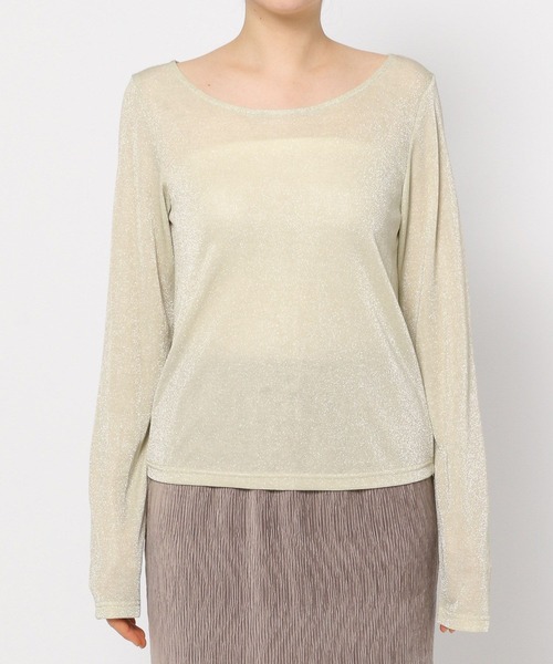 mysty woman（ミスティウーマン）の「ラメインナーカットプルオーバー　152017（Tシャツ/カットソー・レディース・ブラック/オフホワイト/シルバー・FREE）」の10枚目の写真