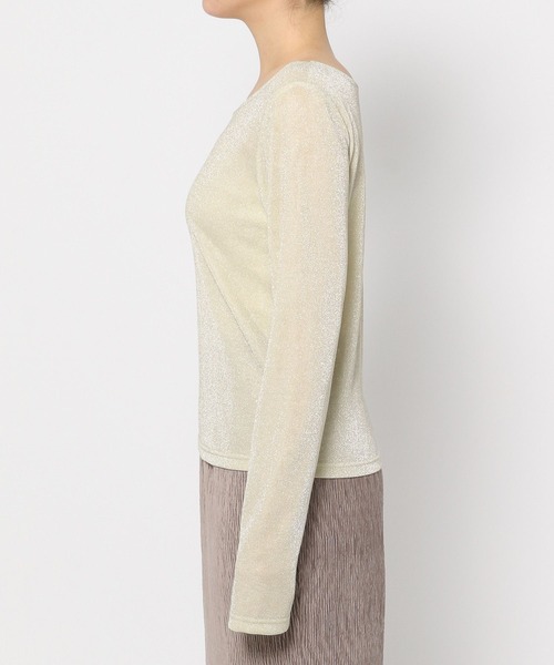 mysty woman（ミスティウーマン）の「ラメインナーカットプルオーバー　152017（Tシャツ/カットソー・レディース・ブラック/オフホワイト/シルバー・FREE）」の11枚目の写真