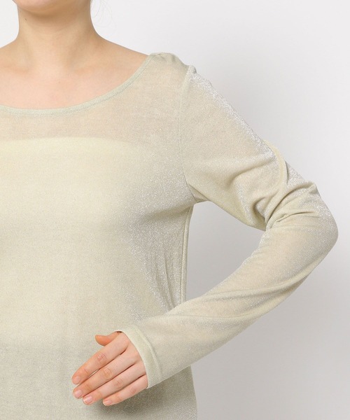 mysty woman（ミスティウーマン）の「ラメインナーカットプルオーバー　152017（Tシャツ/カットソー・レディース・ブラック/オフホワイト/シルバー・FREE）」の14枚目の写真