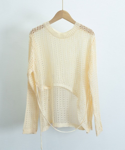 Miniministore(ミニミニストア)の「透かし編みニットトップス レディース長袖(ニット/セーター・レディース・ブラック/ベージュ/ブラウン・FREE)」の17枚目の写真