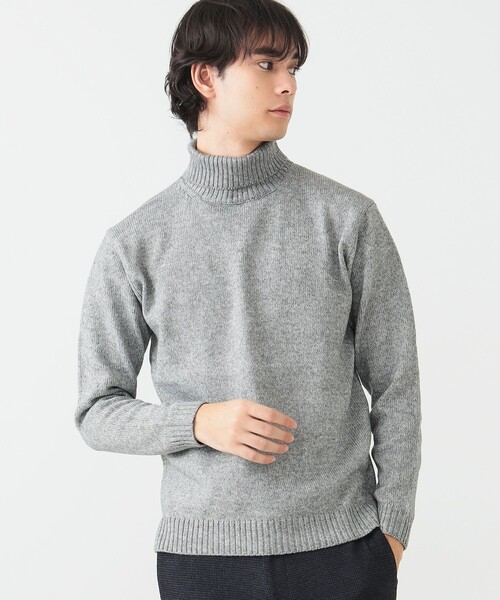 BEAMS HEART（ビームスハート）の「メランジ タートルネック ニット 24FW（S～XL・手洗い可能）（ニット/セーター・メンズ・オフホワイト/グレー/ブラック/オリーブ・SMALL/X-LARGE/MEDIUM/LARGE）」の3枚目の写真