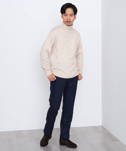 BEAMS HEART（ビームスハート）の「メランジ タートルネック ニット 24FW（S～XL・手洗い可能）（ニット/セーター・メンズ・オフホワイト/グレー/ブラック/オリーブ・SMALL/X-LARGE/MEDIUM/LARGE）」の5枚目の写真
