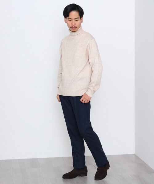 BEAMS HEART（ビームスハート）の「メランジ タートルネック ニット 24FW（S～XL・手洗い可能）（ニット/セーター・メンズ・オフホワイト/グレー/ブラック/オリーブ・SMALL/X-LARGE/MEDIUM/LARGE）」の6枚目の写真
