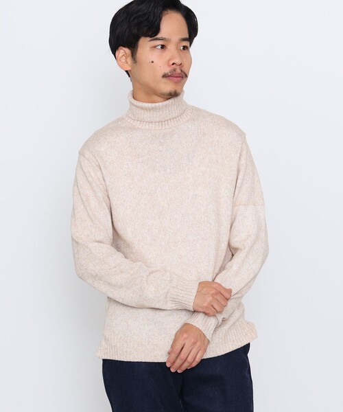 BEAMS HEART（ビームスハート）の「メランジ タートルネック ニット 24FW（S～XL・手洗い可能）（ニット/セーター・メンズ・オフホワイト/グレー/ブラック/オリーブ・SMALL/X-LARGE/MEDIUM/LARGE）」の7枚目の写真