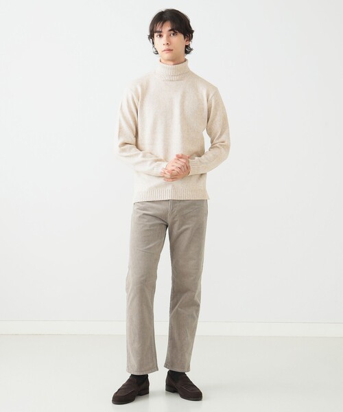 BEAMS HEART（ビームスハート）の「メランジ タートルネック ニット 24FW（S～XL・手洗い可能）（ニット/セーター・メンズ・オフホワイト/グレー/ブラック/オリーブ・SMALL/X-LARGE/MEDIUM/LARGE）」の9枚目の写真