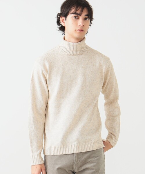 BEAMS HEART（ビームスハート）の「メランジ タートルネック ニット 24FW（S～XL・手洗い可能）（ニット/セーター・メンズ・オフホワイト/グレー/ブラック/オリーブ・SMALL/X-LARGE/MEDIUM/LARGE）」の12枚目の写真
