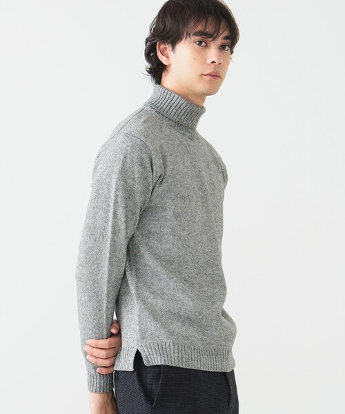 BEAMS HEART（ビームスハート）の「メランジ タートルネック ニット 24FW（S～XL・手洗い可能）（ニット/セーター・メンズ・オフホワイト/グレー/ブラック/オリーブ・SMALL/X-LARGE/MEDIUM/LARGE）」の16枚目の写真