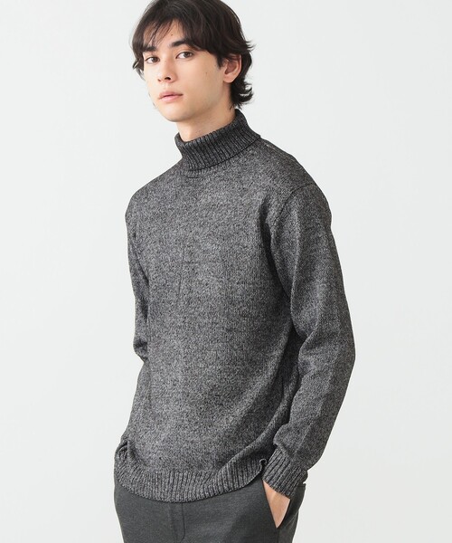 BEAMS HEART（ビームスハート）の「メランジ タートルネック ニット 24FW（S～XL・手洗い可能）（ニット/セーター・メンズ・オフホワイト/グレー/ブラック/オリーブ・SMALL/X-LARGE/MEDIUM/LARGE）」の21枚目の写真