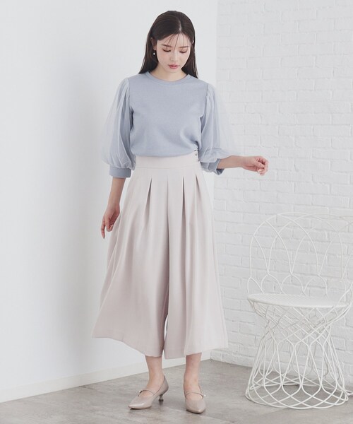 index（インデックス）の「◆チュールドッキングスリーブラメトップス【洗濯機洗い可】（Tシャツ/カットソー・レディース・ライトブルー/ブラック/グレー・40/38/42/36）」の14枚目の写真