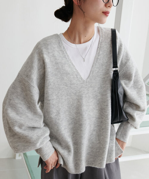 DISCOAT（ディスコート）の「メランジヤーン深Vプルオーバー《WEB限定