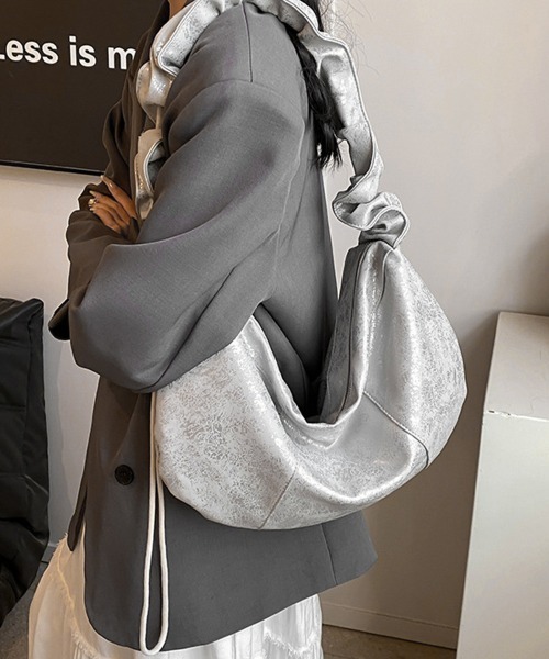 Miniministore(ミニミニストア)の「ギャザーバッグ レディース トートバッグ(トートバッグ・レディース・オフホワイト/シルバー/チャコールグレー・FREE)」の3枚目の写真