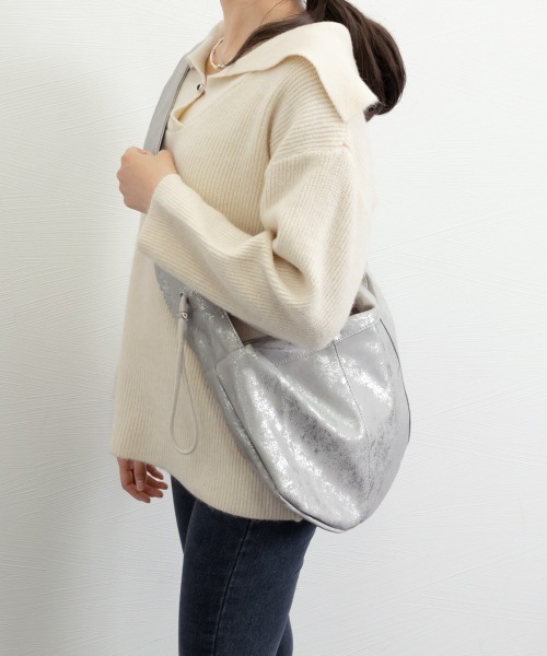 Miniministore(ミニミニストア)の「ギャザーバッグ レディース トートバッグ(トートバッグ・レディース・オフホワイト/シルバー/チャコールグレー・FREE)」の9枚目の写真