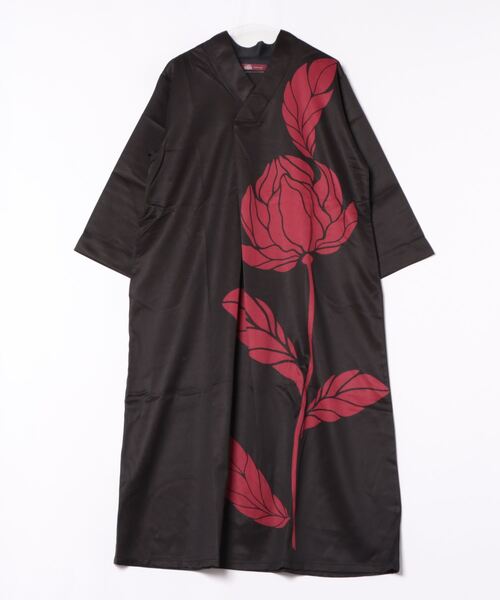 カヤ(カヤ)の「【カヤ】輪の花ワンピース(ワンピース・レディース・ホワイト×ブラック/スミクロ/パープル・FREE)」の5枚目の写真