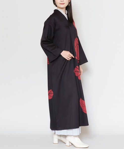 カヤ(カヤ)の「【カヤ】輪の花ワンピース(ワンピース・レディース・ホワイト×ブラック/スミクロ/パープル・FREE)」の8枚目の写真