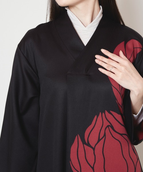 カヤ(カヤ)の「【カヤ】輪の花ワンピース(ワンピース・レディース・ホワイト×ブラック/スミクロ/パープル・FREE)」の11枚目の写真