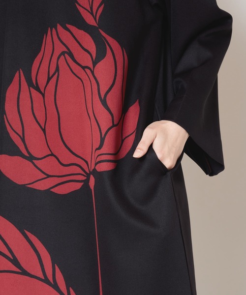 カヤ(カヤ)の「【カヤ】輪の花ワンピース(ワンピース・レディース・ホワイト×ブラック/スミクロ/パープル・FREE)」の13枚目の写真