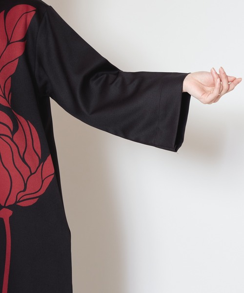 カヤ(カヤ)の「【カヤ】輪の花ワンピース(ワンピース・レディース・ホワイト×ブラック/スミクロ/パープル・FREE)」の14枚目の写真