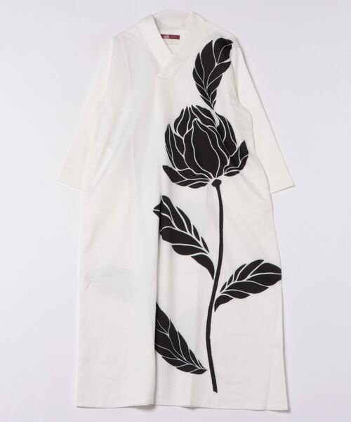 カヤ(カヤ)の「【カヤ】輪の花ワンピース(ワンピース・レディース・ホワイト×ブラック/スミクロ/パープル・FREE)」の15枚目の写真