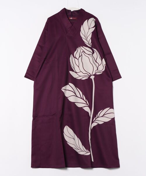 カヤ(カヤ)の「【カヤ】輪の花ワンピース(ワンピース・レディース・ホワイト×ブラック/スミクロ/パープル・FREE)」の18枚目の写真