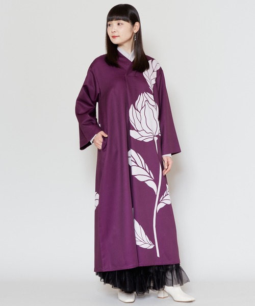 カヤ(カヤ)の「【カヤ】輪の花ワンピース(ワンピース・レディース・ホワイト×ブラック/スミクロ/パープル・FREE)」の19枚目の写真