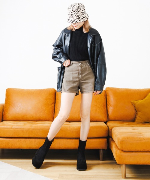 attagirl（アタガール）の「厚底ステッチショートブーツ（ブーツ・レディース・ブラウン/ブラック/ダークベージュ/ライトブラウン・S/M/L/LL）」の10枚目の写真