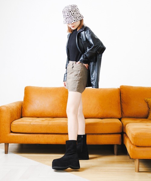 attagirl（アタガール）の「厚底ステッチショートブーツ（ブーツ・レディース・ブラウン/ブラック/ダークベージュ/ライトブラウン・S/M/L/LL）」の11枚目の写真