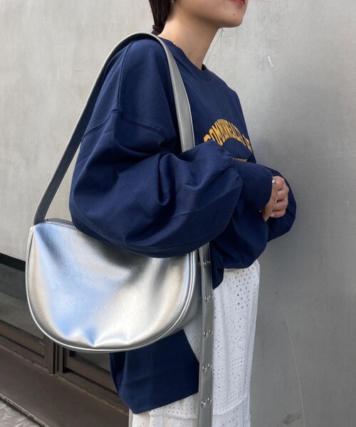 CIAOPANIC TYPY（チャオパニックティピー）の「USAコットンプリント袖ボリュームスリーブロゴロンTee（Tシャツ/カットソー・レディース・ホワイト/チャコールグレー/ネイビー/レッド系その他/グレー系その他/ブルー/ピンク・ONE SIZE）」の19枚目の写真