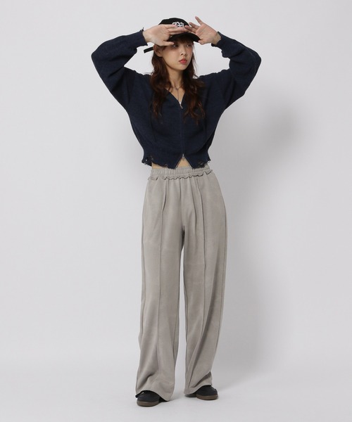 3.3 Field Trip （3.3フィールドトリップ）の「【セットアップ対応】3.3 Field Trip／ピグメントロングパンツ（スウェットパンツ・レディース・ブラウン/ライトグレー・FREE）」の10枚目の写真