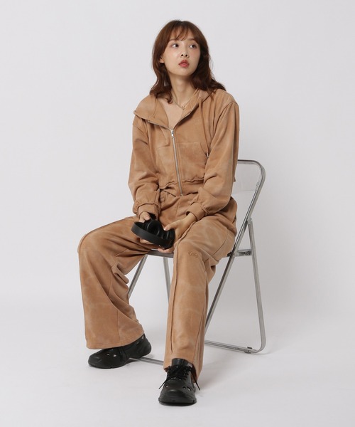 3.3 Field Trip （3.3フィールドトリップ）の「【セットアップ対応】3.3 Field Trip／ピグメントロングパンツ（スウェットパンツ・レディース・ブラウン/ライトグレー・FREE）」の5枚目の写真