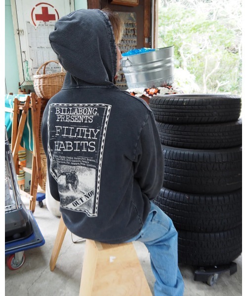 BILLABONG(ビラボン)の「BILLABONG メンズ HERITAGE パーカー 【2024年秋冬モデル】/ビラボンバックプリントプルオーバーパーカー(パーカー・メンズ・スミクロ/ブラック系その他/オフホワイト・MEDIUM/LARGE/X-LARGE)」の20枚目の写真